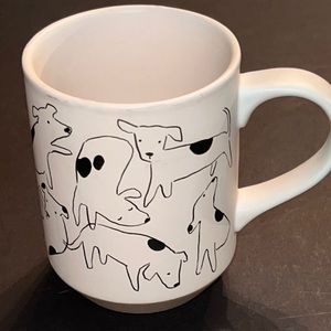 artfully playful stoneware dog design mug-NWOT
